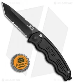 Mini SOG TAC Automatic Knife (Black Tanto Serr) ST-13 -Sog Mini SOG TAC Auto Black Tanto Serr ST 13 BHQ 3164 jr bottlecap
