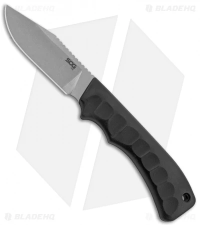 SOG Ace Clip Point Fixed Blade Knife Black Rubber (3.8" Stonewash) 3 SOG Ace Clip Point Fixed Blade Knife Black Rubber (3.8" Stonewash)