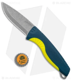 SOG Aegis FX Fixed Blade Knife Indigo Blue/Acid Yellow GRN (3.6" Stonewash) -Sog SOG Aegis Fx Indigo Acid Yellow BHQ 145912 jr bottlecap