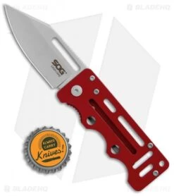 SOG Cash Card Liner Lock Wallet Knife Garnet Red (2.75" Satin) EZ2 -Sog SOG Cash Card LL Wallet Garnet Red Satin EZ2 CP BHQ 104057 jr bottlecap
