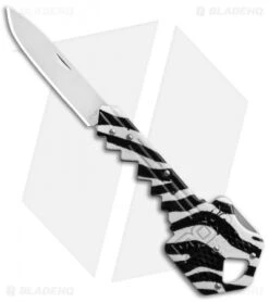 SOG Key Lockback Knife Keychain Utility Zebra (1.5" Satin) KEY-CT