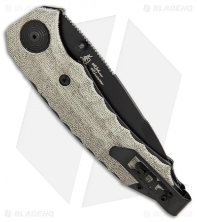 SOG Kiku Spring Assisted Knife Linen Micarta (3.5" Black) KU-3002 5 SOG Kiku Spring Assisted Knife Linen Micarta (3.5" Black) KU-3002 - Image 3