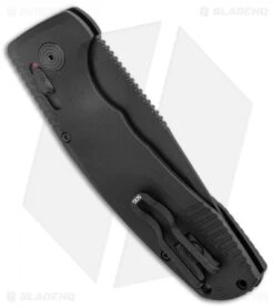 SOG Knives SOG-TAC AU Tanto Automatic Knife Black Aluminum (3.4" Black Serr) -Sog SOG Knives SOG TAC AU Auto Tanto Black Black Serr BHQ 119261 jr side