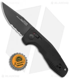 SOG Knives SOG-TAC AU Compact Automatic Knife Black (3" Black Serr) 9 SOG Knives SOG-TAC AU Compact Automatic Knife Black (3" Black Serr) -Sog SOG Knives SOG TAC AU Compact Auto Black Black Serr 15 38 08 57 BHQ 119253 jr bottlecap