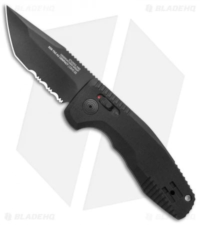 SOG Knives SOG-TAC AU Compact Tanto Automatic Knife Aluminum (2.9" Black Serr) 3 SOG Knives SOG-TAC AU Compact Tanto Automatic Knife Aluminum (2.9" Black Serr)