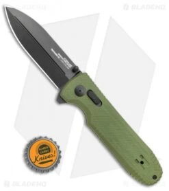 SOG Pentagon XR Lock Knife OD Green G-10 (3.5" Black) 12 SOG Pentagon XR Lock Knife OD Green G-10 (3.5" Black) -Sog SOG Pentagon Mk3 I Arc Lock Folding Knife OD Green 4in 12 61 02 57 BHQ 105687 LS Bottlecap