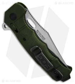 SOG Seal XR Flipper Knife OD Green FRN (3.9" Stonewash S35VN) BHQ Exclusive -Sog SOG Seal XR Flipper XR Lock Knife OD Green FRN 3in SW BHQ 131606 td side lighter1