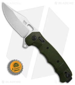 SOG Seal XR Flipper Knife OD Green FRN (3.9" Stonewash S35VN) BHQ Exclusive -Sog SOG Seal XR Flipper XR Lock Knife OD Green FRN 3in SW BHQ 131606 td size lighter1