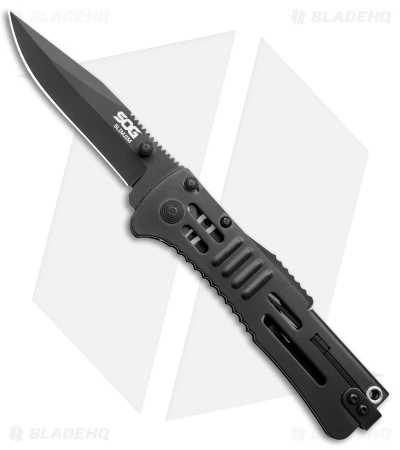 SOG SlimJim Black Assisted Opening Knife (3.18" Black Plain) SJ-32 3 SOG SlimJim Black Assisted Opening Knife (3.18" Black Plain) SJ-32