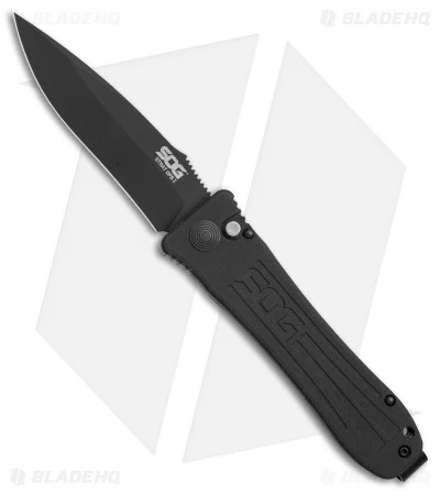 SOG Strat Ops Automatic Knife Black Canvas Micarta (3.5" Black) 3 SOG Strat Ops Automatic Knife Black Canvas Micarta (3.5" Black)