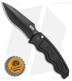 SOG-TAC Automatic Knife Drop Point (3.5" Black) ST-06 8 SOG-TAC Automatic Knife Drop Point (3.5" Black) ST-06 -Sog SOG TAC Automatic Knife Drop Point 3.5 Black ST 06 BHQ 6208 LS Bottlecap