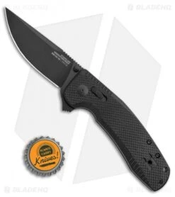 SOG-TAC XR Lock Knife Blackout Black G-10 (3.4" Black) -Sog SOG TAC XR Lock Knife Blackout Black G 10 Black BHQ 105727 LS Bottlecap