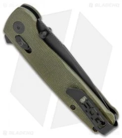 SOG Exclusive Terminus XR Lock Knife Green Micarta (3" Black) -Sog SOG Terminus XR Lock Green Micarta Black TM1037 BX BHQ 119365 jr side