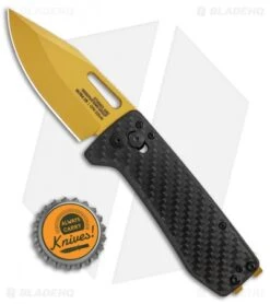 SOG Ultra XR Lock Knife Carbon Fiber (2.75" Gold) -Sog SOG Ultra XR XR Lock CF Gold BHQ 105689 jr bottlecap