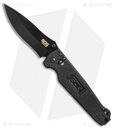 SOG Vision Arc Drop Point Arc-Lock Knife (4" Black) VS03 3 SOG Vision Arc Drop Point Arc-Lock Knife (4" Black) VS03