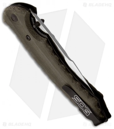 SOG Kiku Folder Large Folding Knife (4.6" Black Plain) KU-1012 4 SOG Kiku Folder Large Folding Knife (4.6" Black Plain) KU-1012 - Image 2