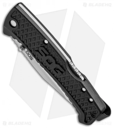 SOG Traction Clip Point Lockback Knife (3.375" Satin) TD1011-CP 4 SOG Traction Clip Point Lockback Knife (3.375" Satin) TD1011-CP - Image 2