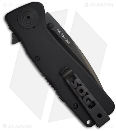 SOG Twitch XL Tactical Spring Assisted Knife (3.25" Black Plain) TWI-21 4 SOG Twitch XL Tactical Spring Assisted Knife (3.25" Black Plain) TWI-21 - Image 2